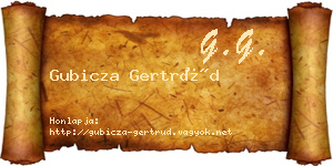 Gubicza Gertrúd névjegykártya